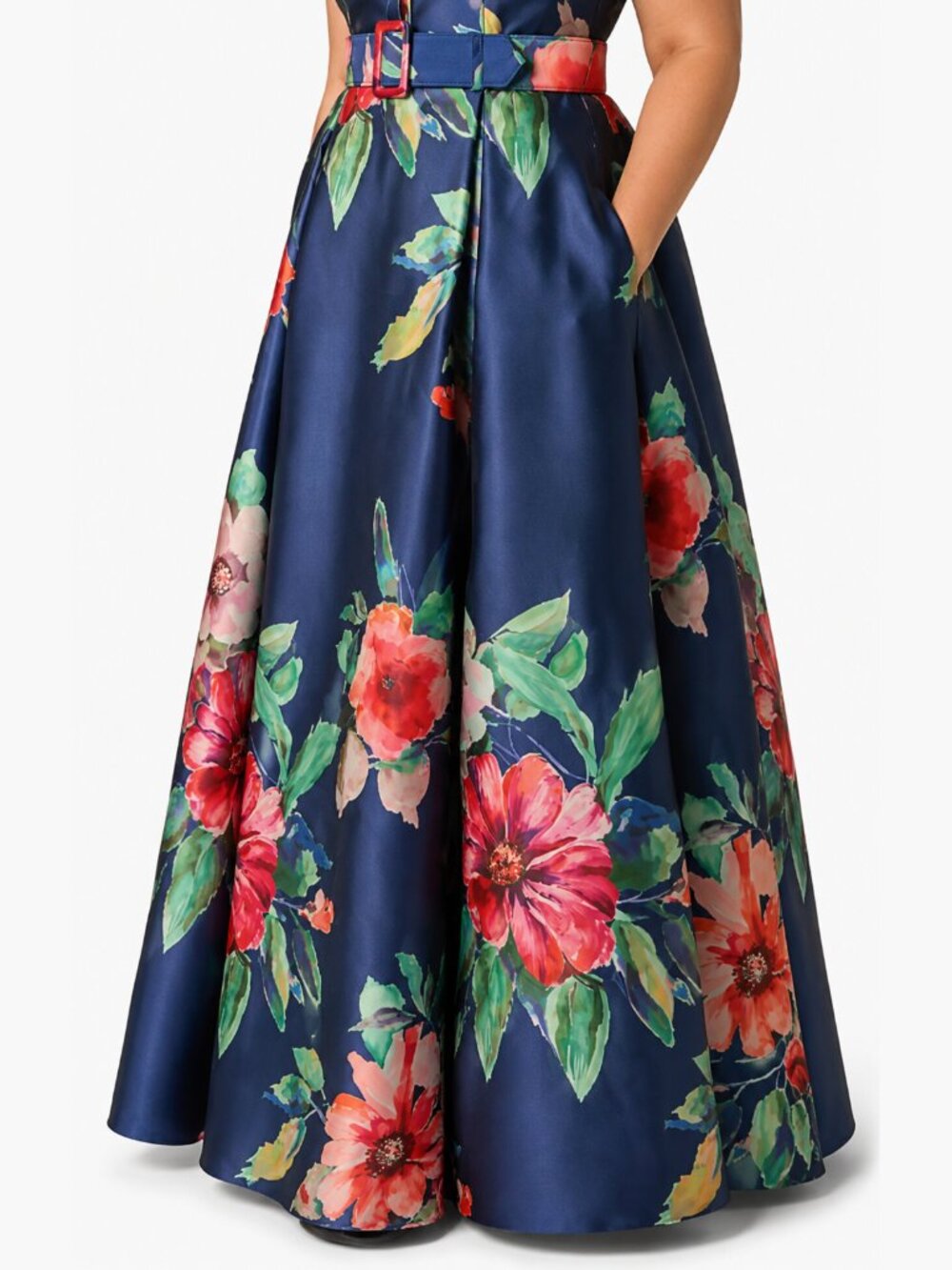 NWT Adrianna Papell Oversized Floral Mikado Gown – Couture-Inspired Formal Dress - Picture 6 of 6